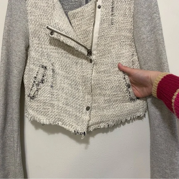 We the Free Free People Tweed Asymmetric Moto Bomber Jacket - Picture 5 of 8